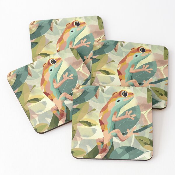 Item preview, Pastel Gecko – Gentle Jungle Nursery Wall Art Print designed and sold by WabiSabiSjak.