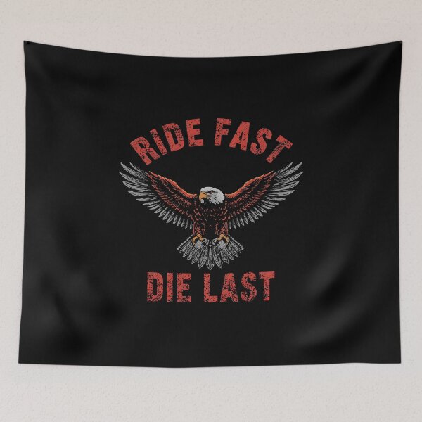 Item preview, Ride Fast Die Last – Eagle Biker Emblem designed and sold by MotoRebel.