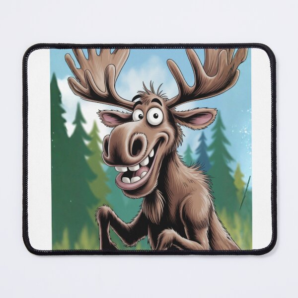 Item preview, Mischievous moose in the forest – bright cartoon designed and sold by FusiTink.