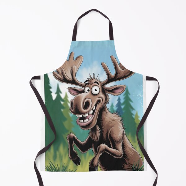 Item preview, Mischievous moose in the forest – bright cartoon designed and sold by FusiTink.