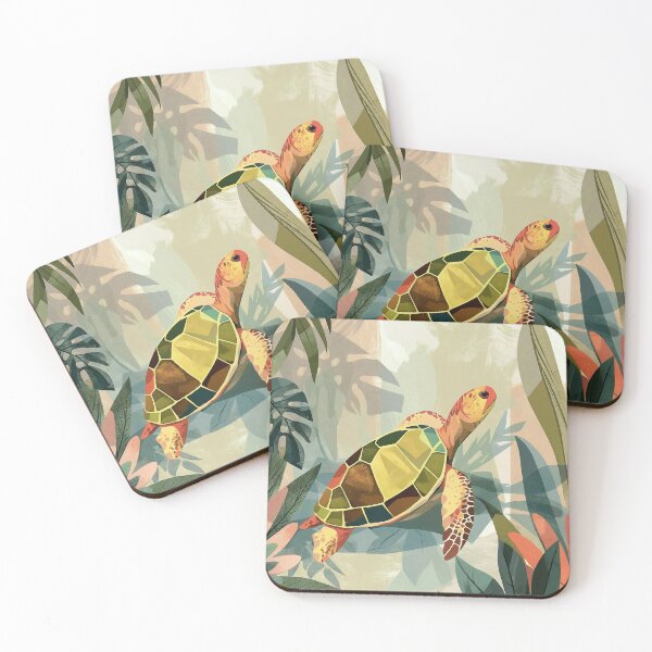 Item preview, Gentle Jungle Turtle – Calm Nursery Wall Art Print designed and sold by WabiSabiSjak.