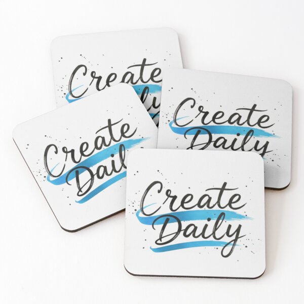 Item preview, Create Daily – Artistic Script with Brush Strokes and Ink Splatter designed and sold by VibeNationArt.
