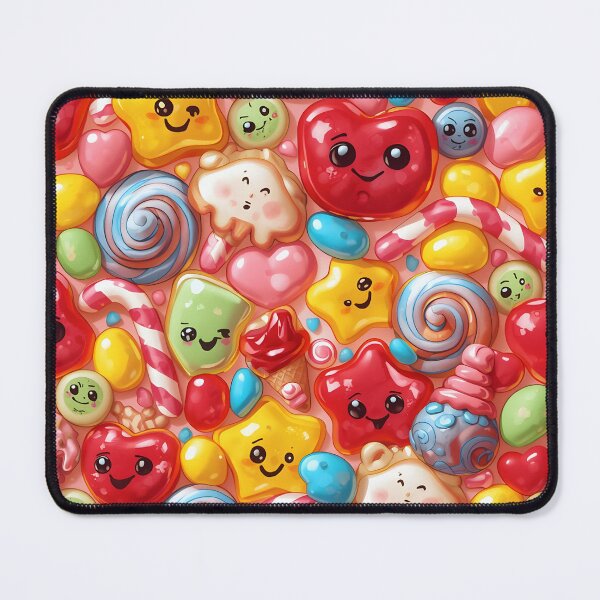 Item preview, Vibrant Kawaii Candy and Sweet Treats Happy Faces Pattern designed and sold by MoonlitDoodles1.