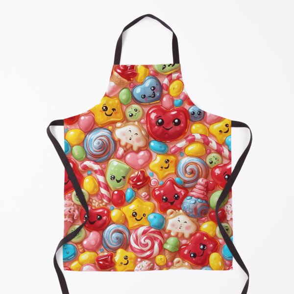 Item preview, Vibrant Kawaii Candy and Sweet Treats Happy Faces Pattern designed and sold by MoonlitDoodles1.