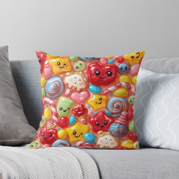 Item preview, Vibrant Kawaii Candy and Sweet Treats Happy Faces Pattern designed and sold by MoonlitDoodles1.