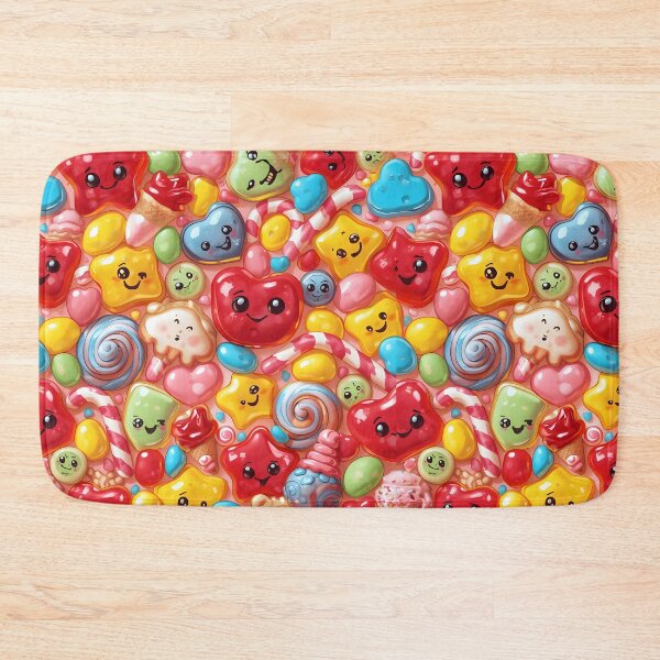 Item preview, Vibrant Kawaii Candy and Sweet Treats Happy Faces Pattern designed and sold by MoonlitDoodles1.