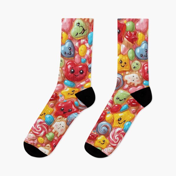 Item preview, Vibrant Kawaii Candy and Sweet Treats Happy Faces Pattern designed and sold by MoonlitDoodles1.