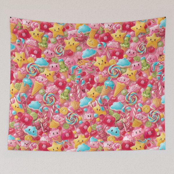 Item preview, Pink Delight Kawaii Candyland Sweet Treats Fun Pattern designed and sold by MoonlitDoodles1.