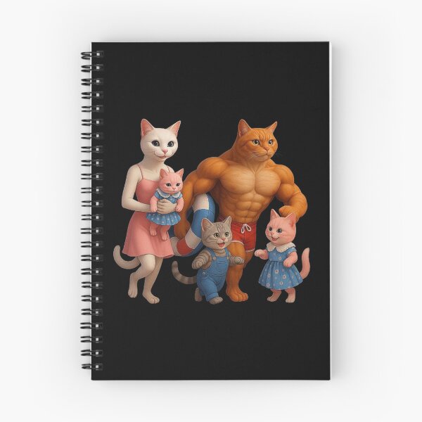 Item preview, Meow Meow Cat Family at the Beach – Funny AI Cat Art with Buff Dad and Cute Kittens designed and sold by love3617.