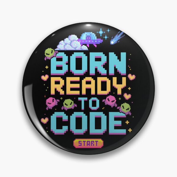 Item preview, Born Ready to Code – Pixel Alien Glitch Cat designed and sold by DreamVibeShirt.