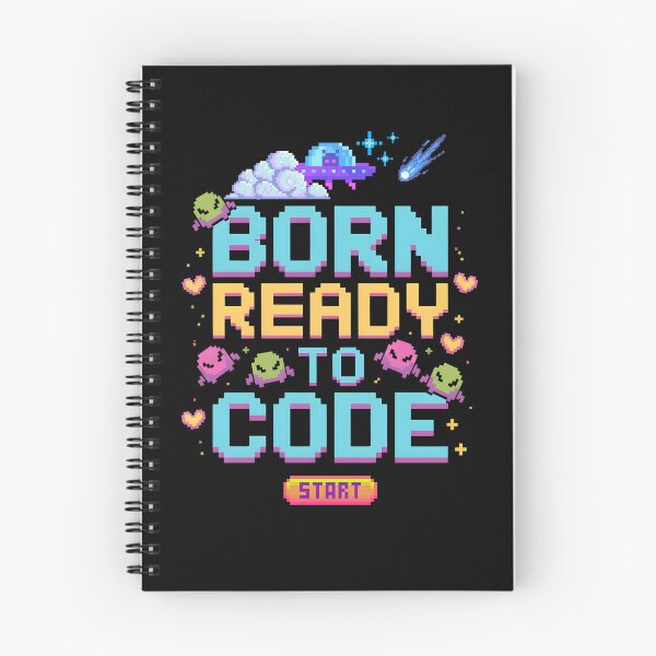 Item preview, Born Ready to Code – Pixel Alien Glitch Cat designed and sold by DreamVibeShirt.