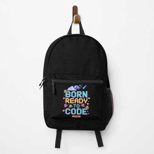 Item preview, Born Ready to Code – Pixel Alien Glitch Cat designed and sold by DreamVibeShirt.
