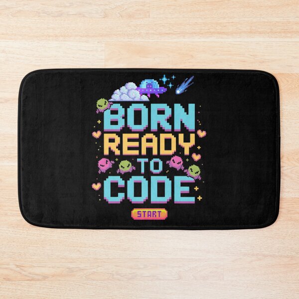 Item preview, Born Ready to Code – Pixel Alien Glitch Cat designed and sold by DreamVibeShirt.