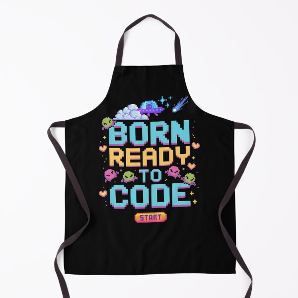 Item preview, Born Ready to Code – Pixel Alien Glitch Cat designed and sold by DreamVibeShirt.