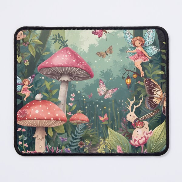 Item preview, Vibrant Fairytale Forest Path with Fluttering Fairies and Creatures designed and sold by MoonlitDoodles1.