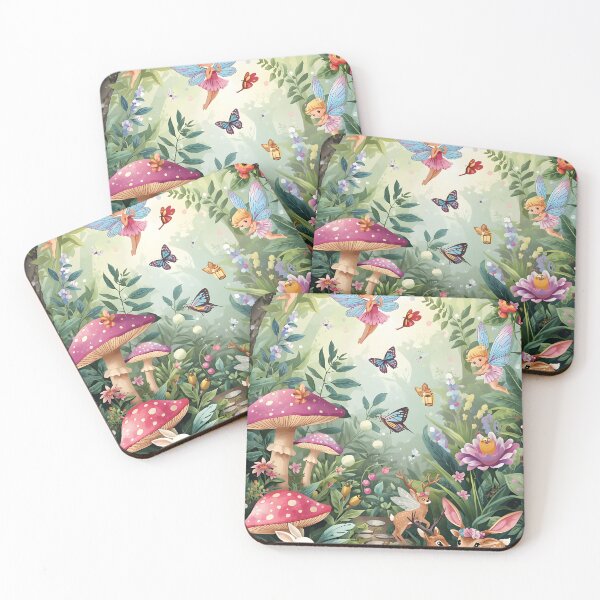 Item preview, Luminous Enchanted Glade with Fairies, Deer, and Pink Toadstools designed and sold by MoonlitDoodles1.