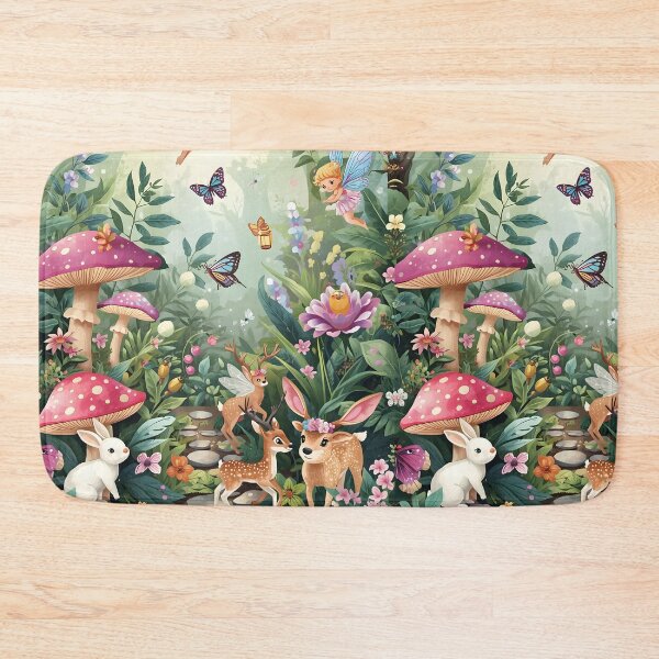 Item preview, Luminous Enchanted Glade with Fairies, Deer, and Pink Toadstools designed and sold by MoonlitDoodles1.