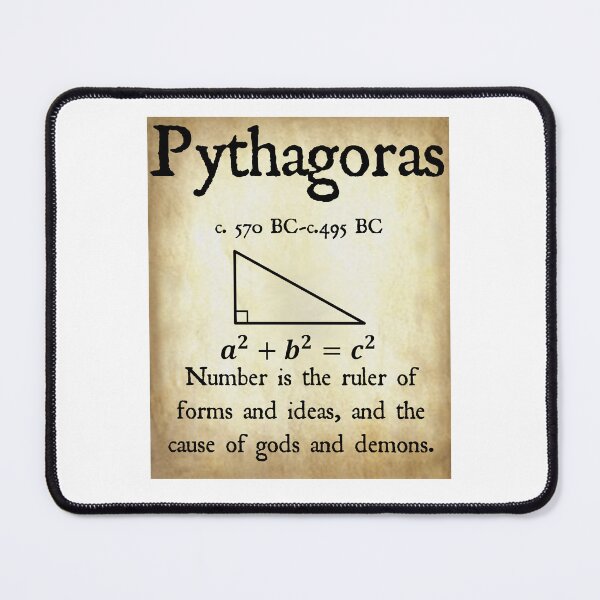 Item preview, Nerdy Vintage Pythagoras Quote Number is the Ruler Math Science Teacher Black Text Parchment designed and sold by MathWare MathClips.