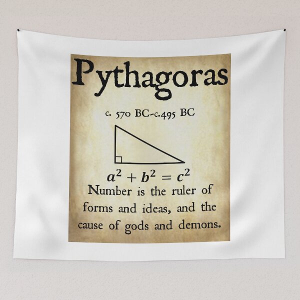 Item preview, Nerdy Vintage Pythagoras Quote Number is the Ruler Math Science Teacher Black Text Parchment designed and sold by MathWare MathClips.