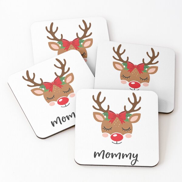 Item preview, Cute Reindeer Illustration – Mommy Holiday Design with Red Bow and Antlers designed and sold by PixelVibe782.