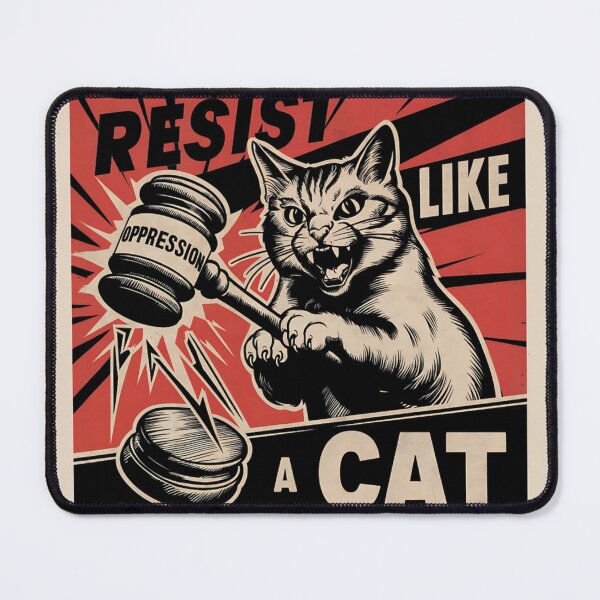 Item preview, Resist Like a Cat – Retro Political Satire & Feminist Protest Art designed and sold by The People’s Punchline.
