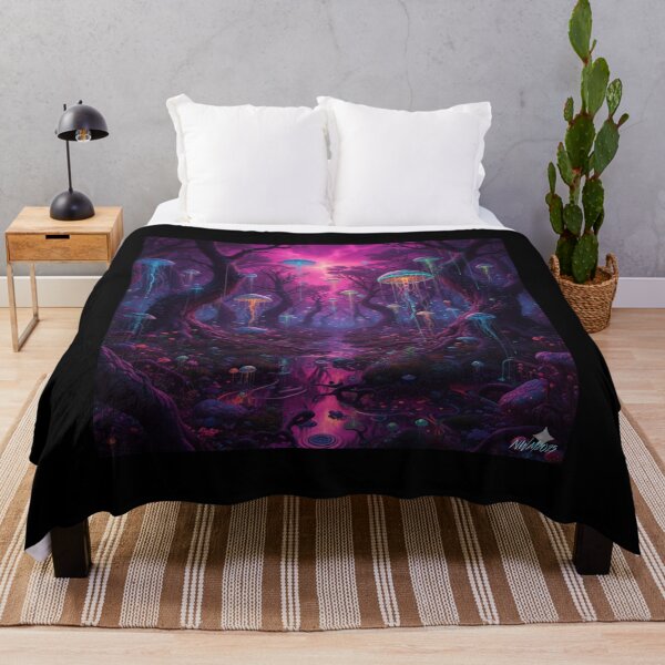 Item preview, Trippy Jellyfish-Mushroom Forest designed and sold by PandasWarez.
