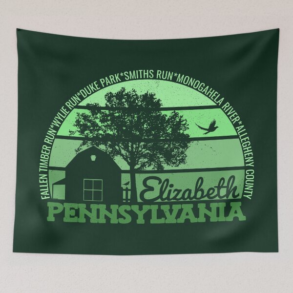 Item preview, Elizabeth Pennsylvania Sunset Retro Vintage Local Pride Logo designed and sold by CRHPOD20.