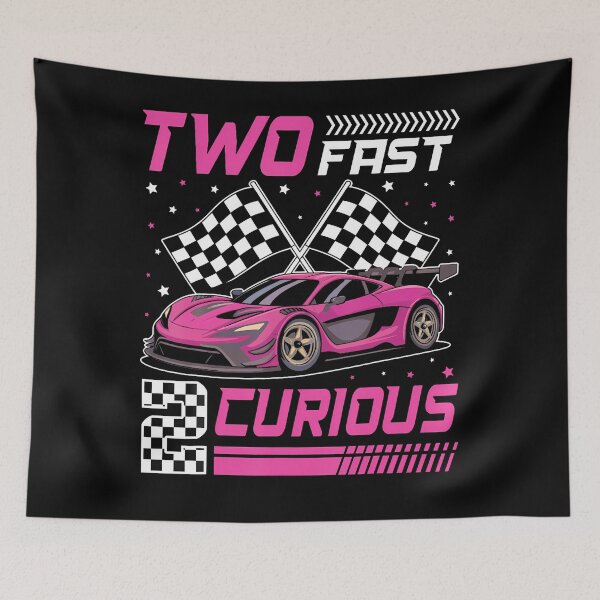 Item preview, Girl Race Car Birthday Decorations Two Fast 2 Curious 2Nd designed and sold by MadalynKiehn.