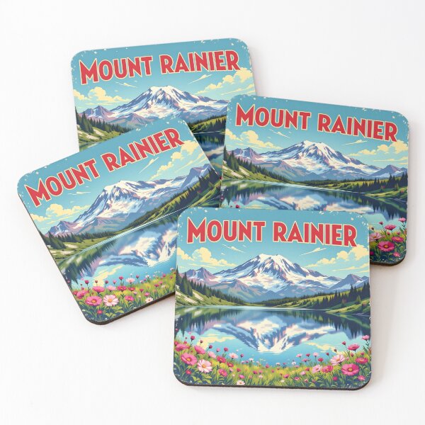 Item preview, Mount Rainier, Washington: Vintage-Style Painterly Travel Poster designed and sold by LSVart.