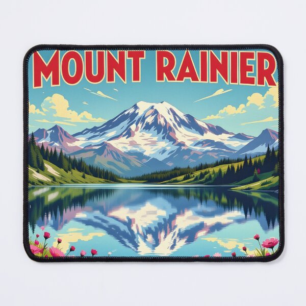 Item preview, Mount Rainier, Washington: Vintage-Style Painterly Travel Poster designed and sold by LSVart.
