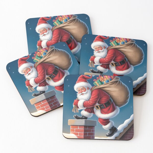 Item preview, Santa Claus Entering Chimney with Bag designed and sold by matek133.