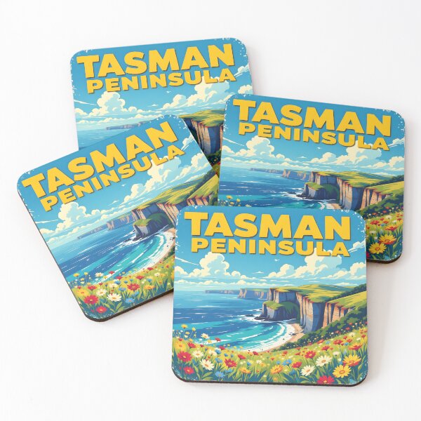 Item preview, Tasman Peninsula, Tasmania: Vintage-Style Painterly Travel Poster designed and sold by LSVart.