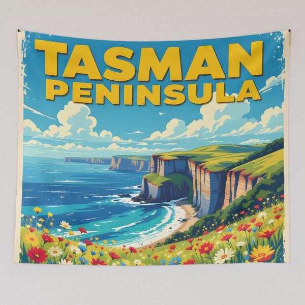 Item preview, Tasman Peninsula, Tasmania: Vintage-Style Painterly Travel Poster designed and sold by LSVart.