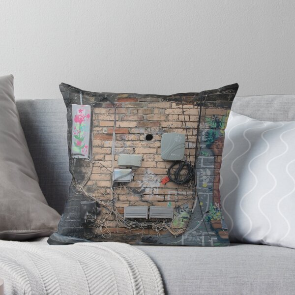 Item preview, Brick Wall with Wires Electric Boxes and Street Art designed and sold by DeannesStore.