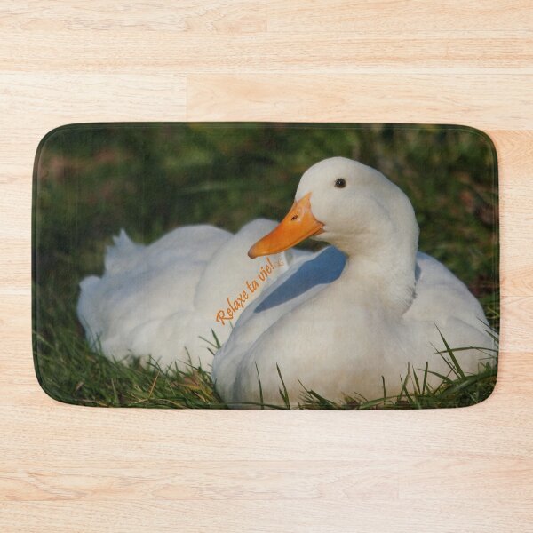 Item preview, White duck relaxing on the grass designed and sold by Production Art Manon Meilleur.