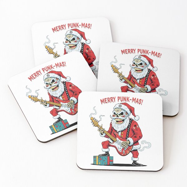 Item preview, Grunge Skeleton Santa Shredding Guitar in Dark Holiday Style designed and sold by SkullTroops.