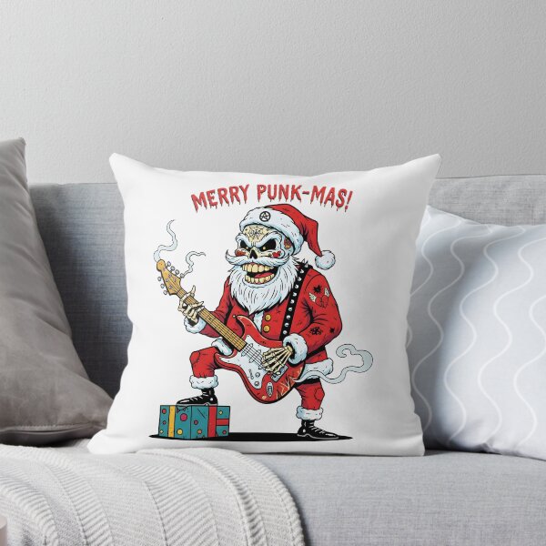 Artikelvorschau, Grunge-Skelett-Weihnachtsmann shreddet Gitarre im düsteren Weihnachtsstil entworfen und verkauft von SkullTroops.