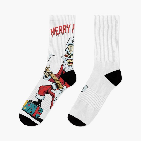 Item preview, Grunge Skeleton Santa Shredding Guitar in Dark Holiday Style designed and sold by SkullTroops.