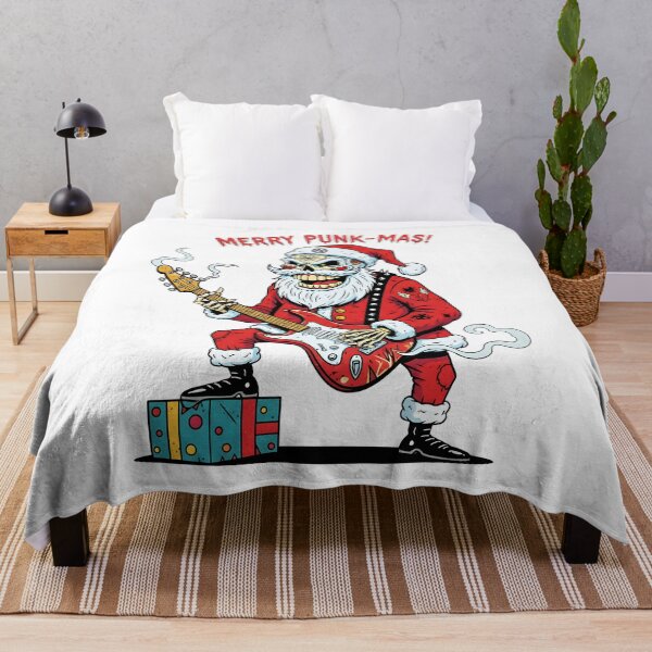 Item preview, Grunge Skeleton Santa Shredding Guitar in Dark Holiday Style designed and sold by SkullTroops.