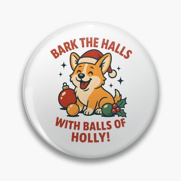 Item preview, Bark the Halls with Balls of Holly – Funny Corgi Christmas Design designed and sold by SVALANART.