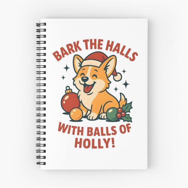 Item preview, Bark the Halls with Balls of Holly – Funny Corgi Christmas Design designed and sold by SVALANART.