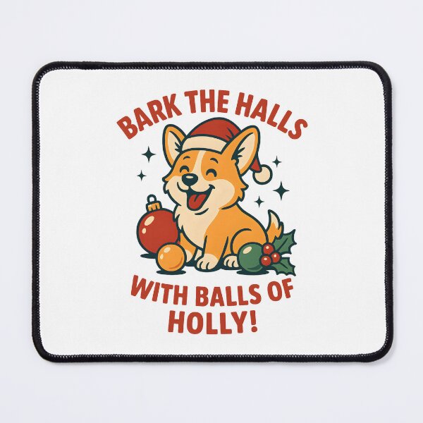 Item preview, Bark the Halls with Balls of Holly – Funny Corgi Christmas Design designed and sold by SVALANART.