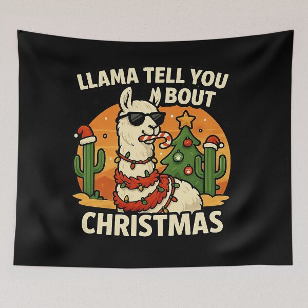 Item preview, Llama Tell You Bout Christmas – Funny Llama Holiday Shirt for Animal Lovers and Pun Fans designed and sold by AddictiveDesign.