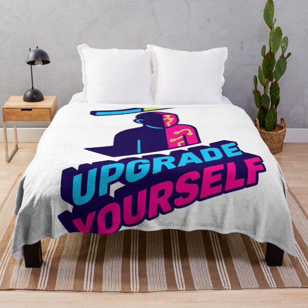Item preview, Upgrade Yourself — Neon Futuristic Motivation Art designed and sold by DSGIN4YOU.