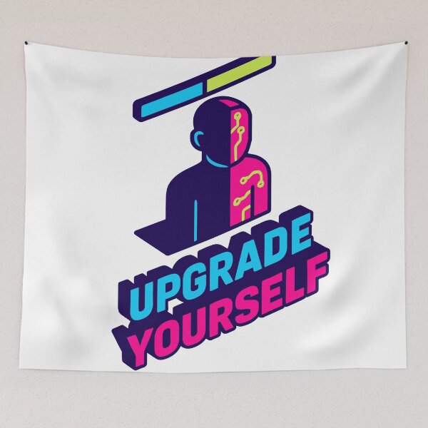 Item preview, Upgrade Yourself — Neon Futuristic Motivation Art designed and sold by DSGIN4YOU.
