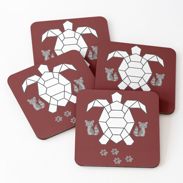 Item preview, Geometric Turtle Raccoon Design - Polygon Sea Turtle And Cute Raccoons Art designed and sold by Elhelaly.