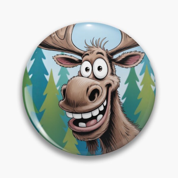 Item preview, Close-up of a moose – contagious smile in the forest designed and sold by FusiTink.