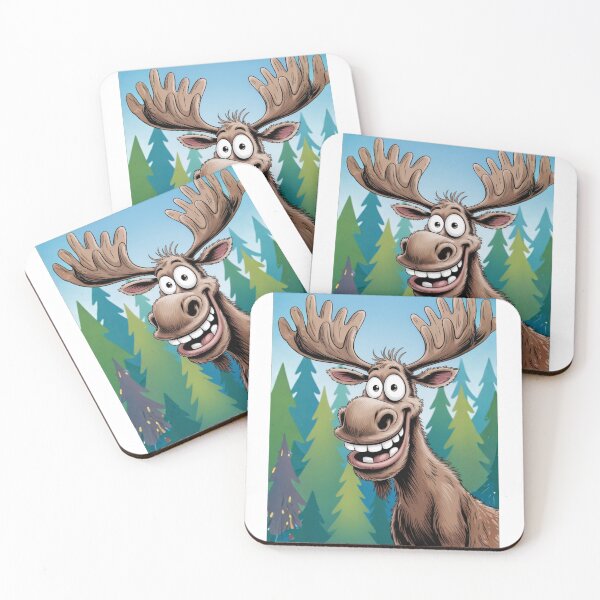 Item preview, Close-up of a moose – contagious smile in the forest designed and sold by FusiTink.