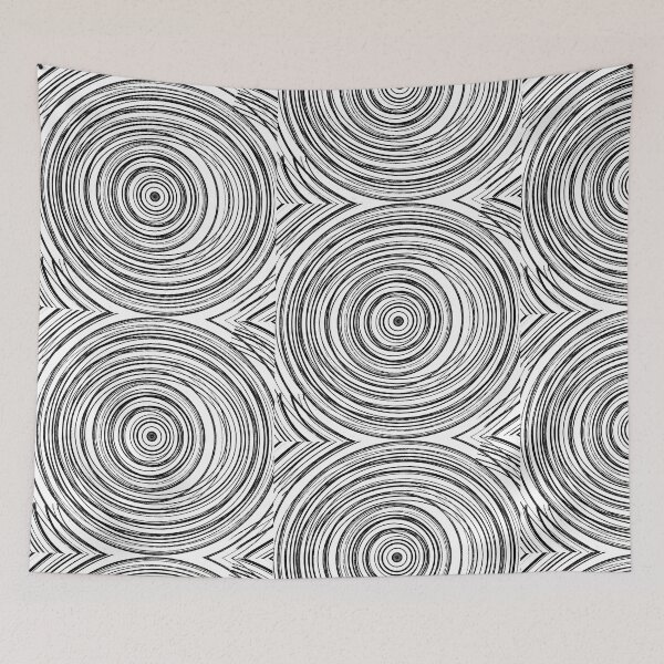 Item preview, Black and White Concentric circles Geometric Pattern designed and sold by PVTCreations.