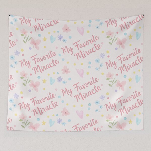 Item preview, My Favorite Miracle | Christian Baby Quote | Soft Pastel Floral Design for Blankets and Nursery Gifts designed and sold by Gahyl7.